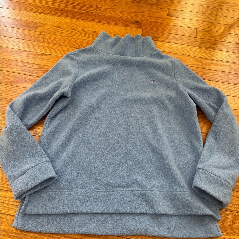 Tommy Hilfiger Light Blue mock neck Fleece Jacket